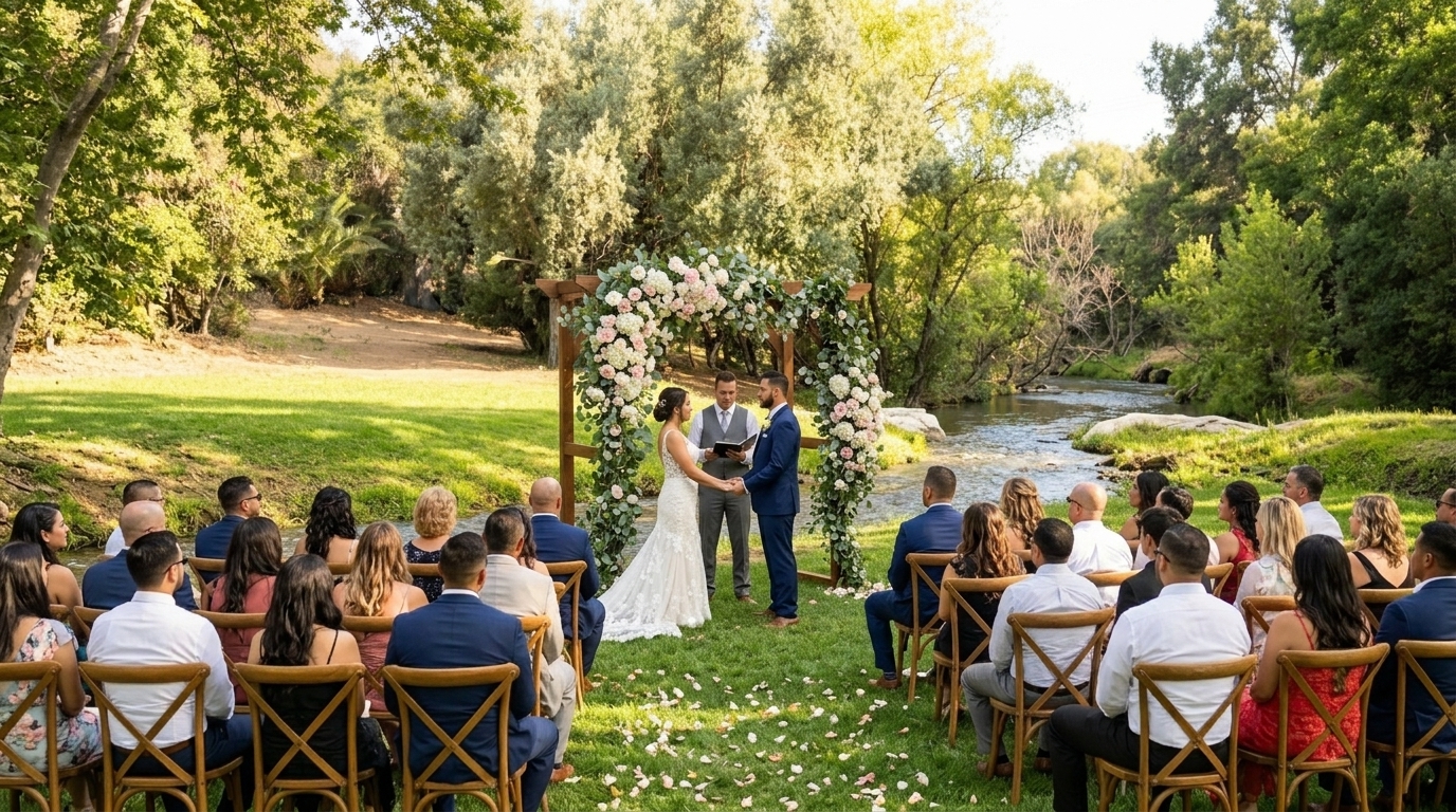 Wedding ceremony at Sedano Ridge